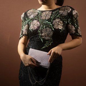 Kate Spade purple leather ostrich embossed wallet crossbody bag